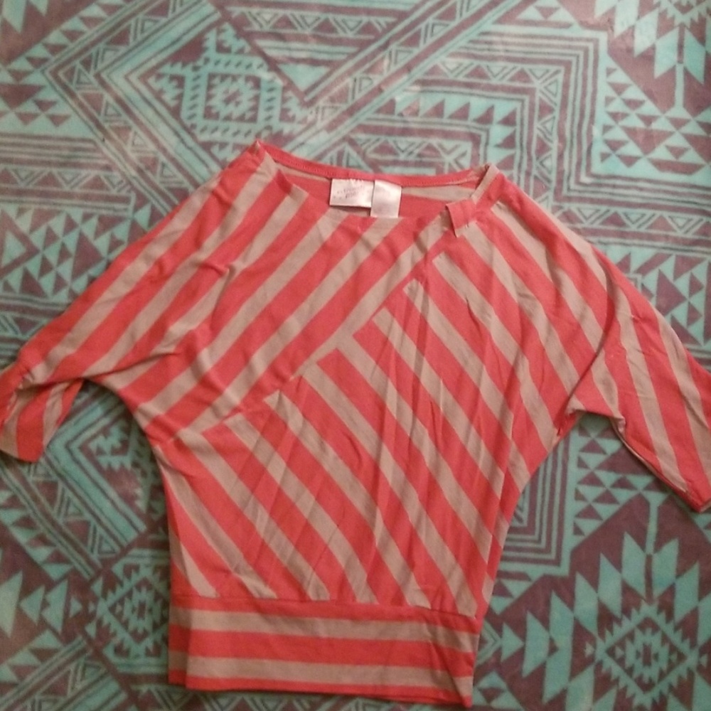 White and pink striped shirt